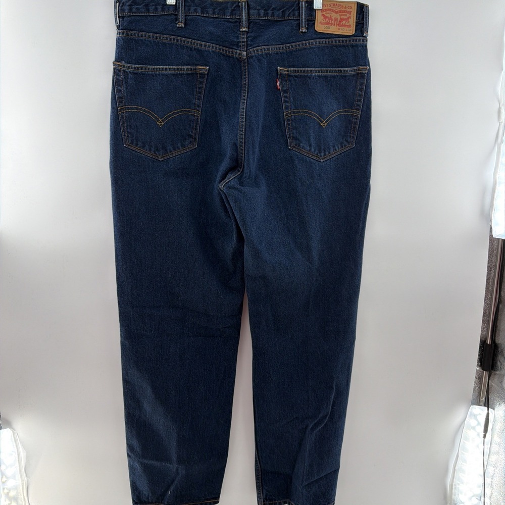 Levi's Jeans Men's Size 40x34 Dark Blue 550 Straight Leg Cotton Denim Zip Fly